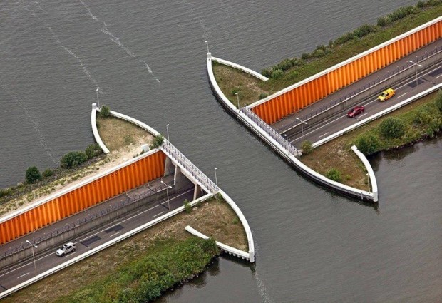 Aqueduct Veluwemeer in Netherlands