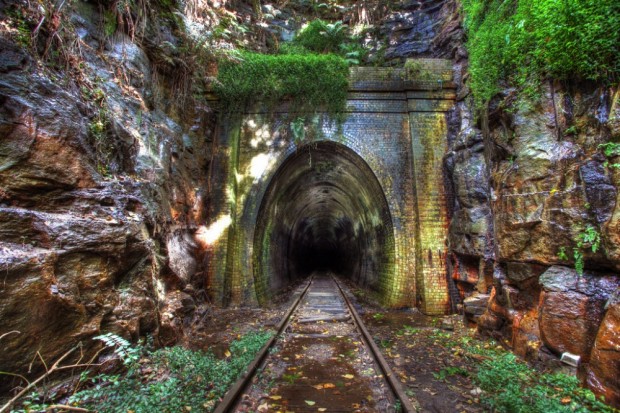 The railway tunnel in Helensburgh