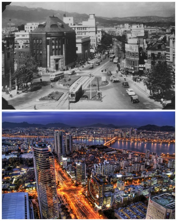 سئول، کره جنوبی: 1950 میلادی در مقایسه با حال حاضر
