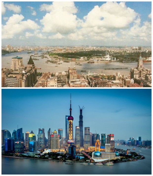 شانگهای، چین: دهه ی 1990 میلادی در مقایسه با حال حاضر