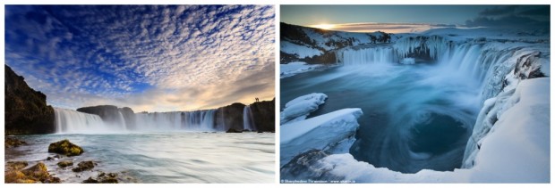 آبشار خدایان، آبشار گادافوس در شمال ایسلند