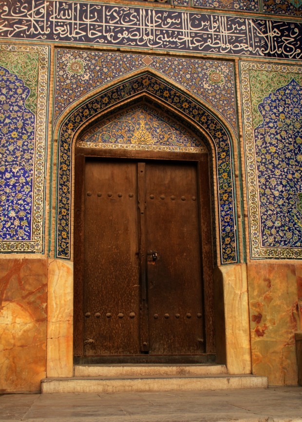 درب ورودی قدیمی، مسجد شیخ لطف الله، اصفهان، ایران